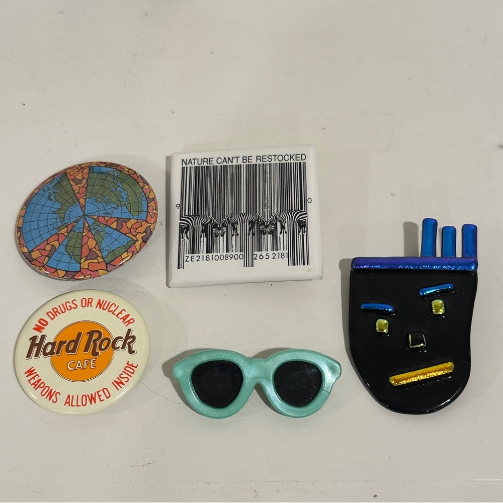 Vintage 1990s Ephemera Pin & Brooch Lot Novelty Protest Wearable Art